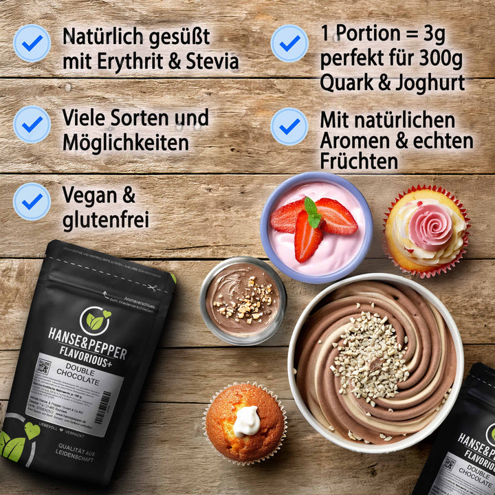 Flavorious+ Geschmackspulver - natürlich gesüßt mit Erythrit & Stevia