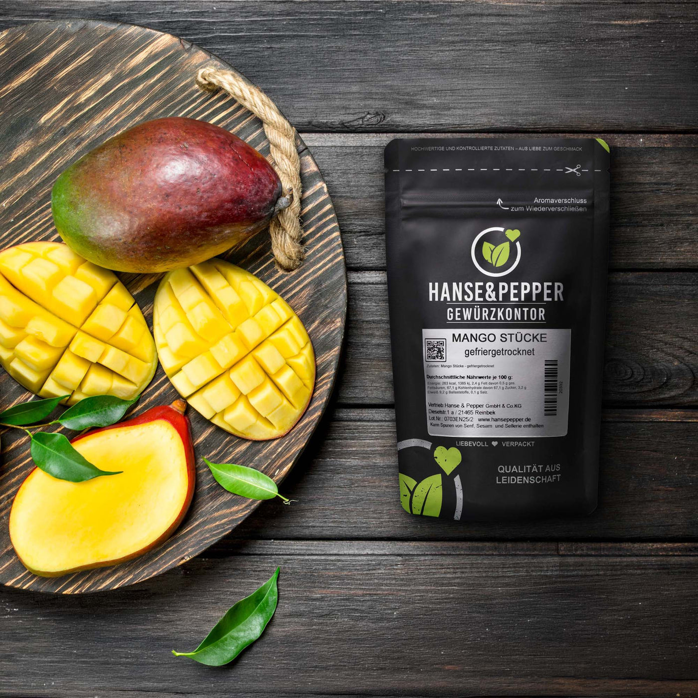 Mango Stücke gefriergetrocknet