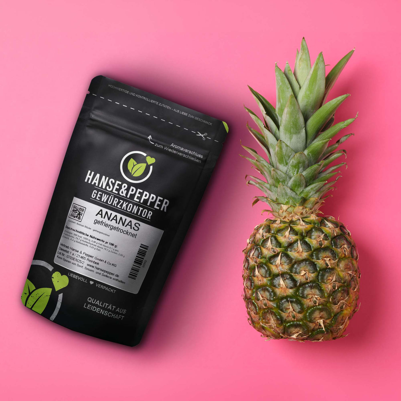 Ananas Stücke gefriergetrocknet