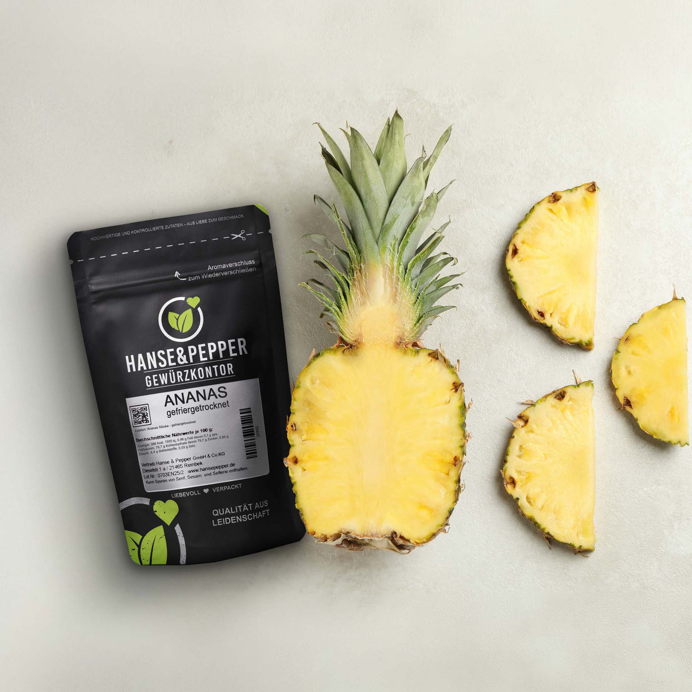 Ananas Stücke gefriergetrocknet