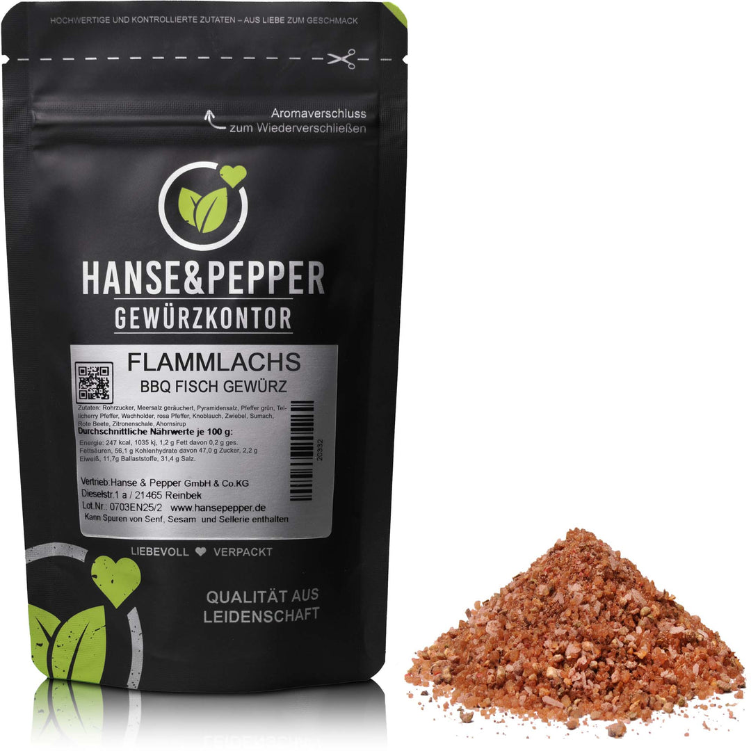 Produkttüte mit Flammlachs BBQ Fisch Gewürz