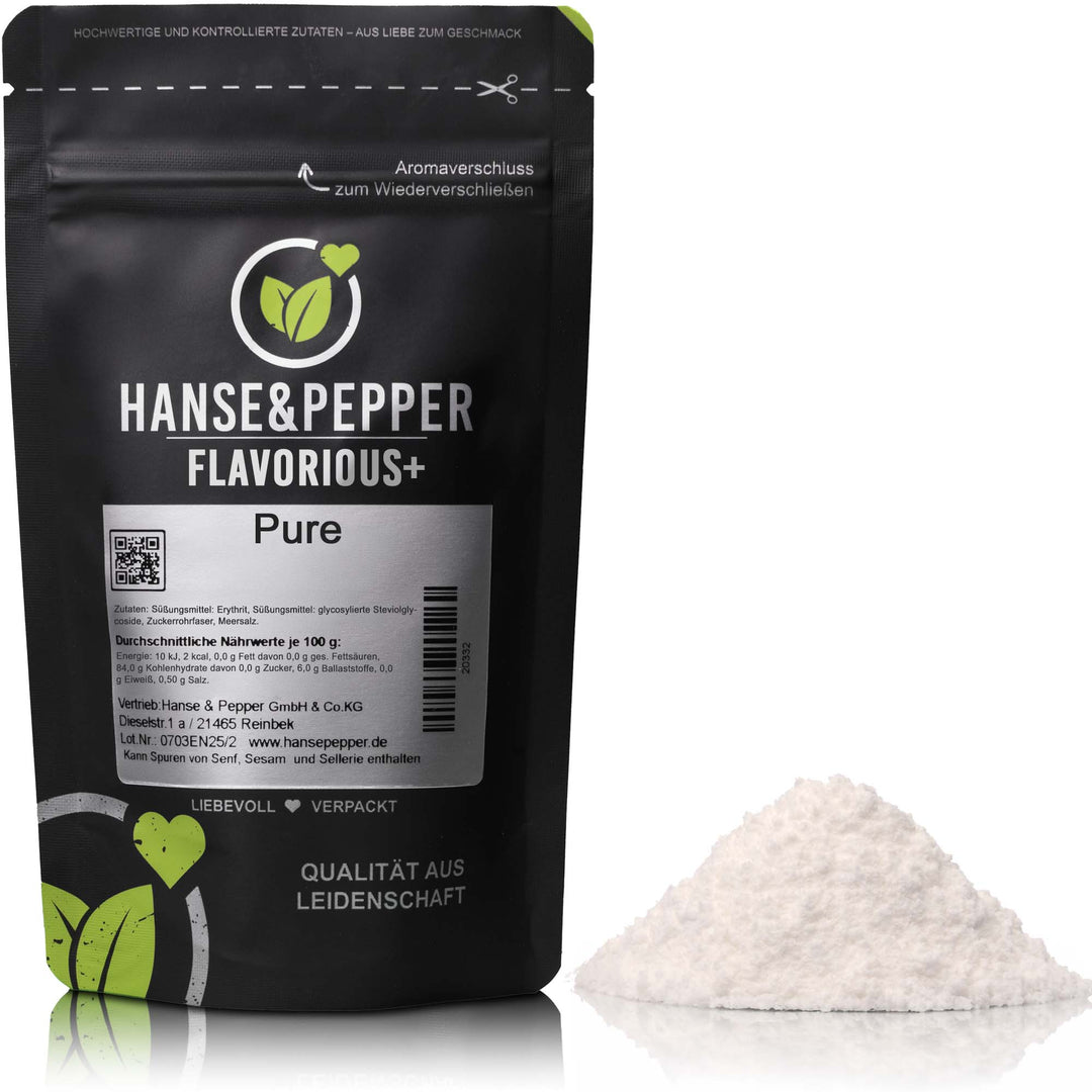 Flavorious+ Geschmackspulver - natürlich gesüßt mit Erythrit & Stevia