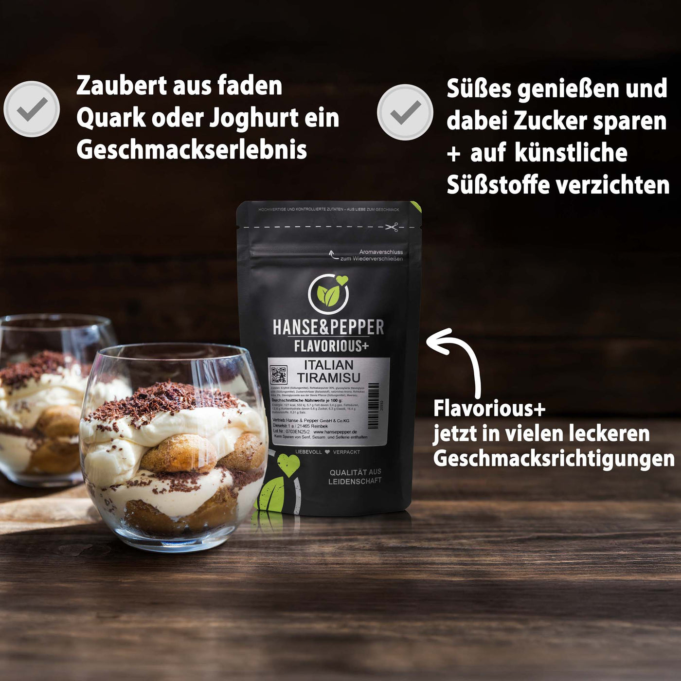 Flavorious+ Geschmackspulver - natürlich gesüßt mit Erythrit & Stevia