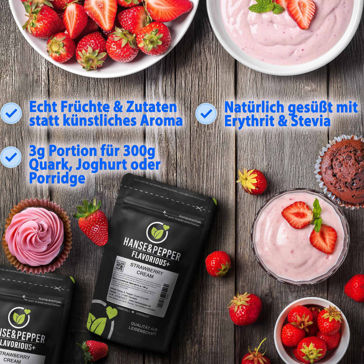 Flavorious+ Geschmackspulver - natürlich gesüßt mit Erythrit & Stevia