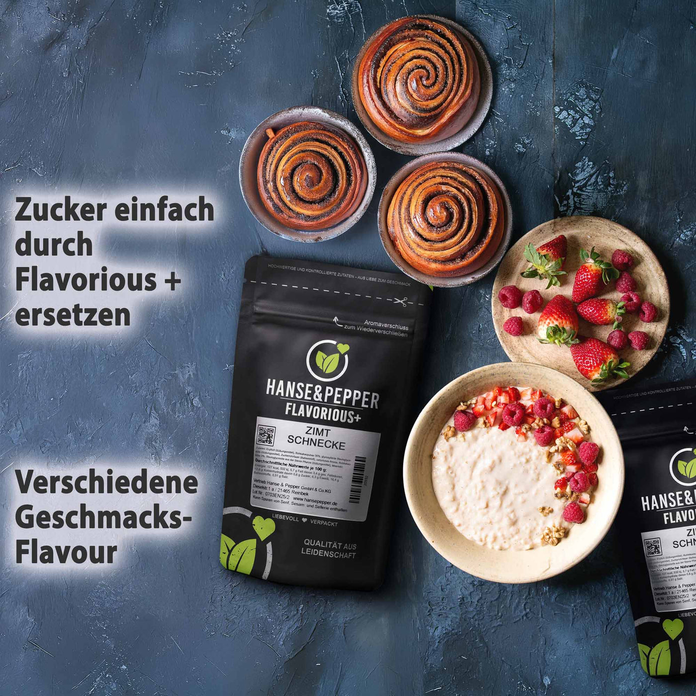 Flavorious+ Geschmackspulver - natürlich gesüßt mit Erythrit & Stevia