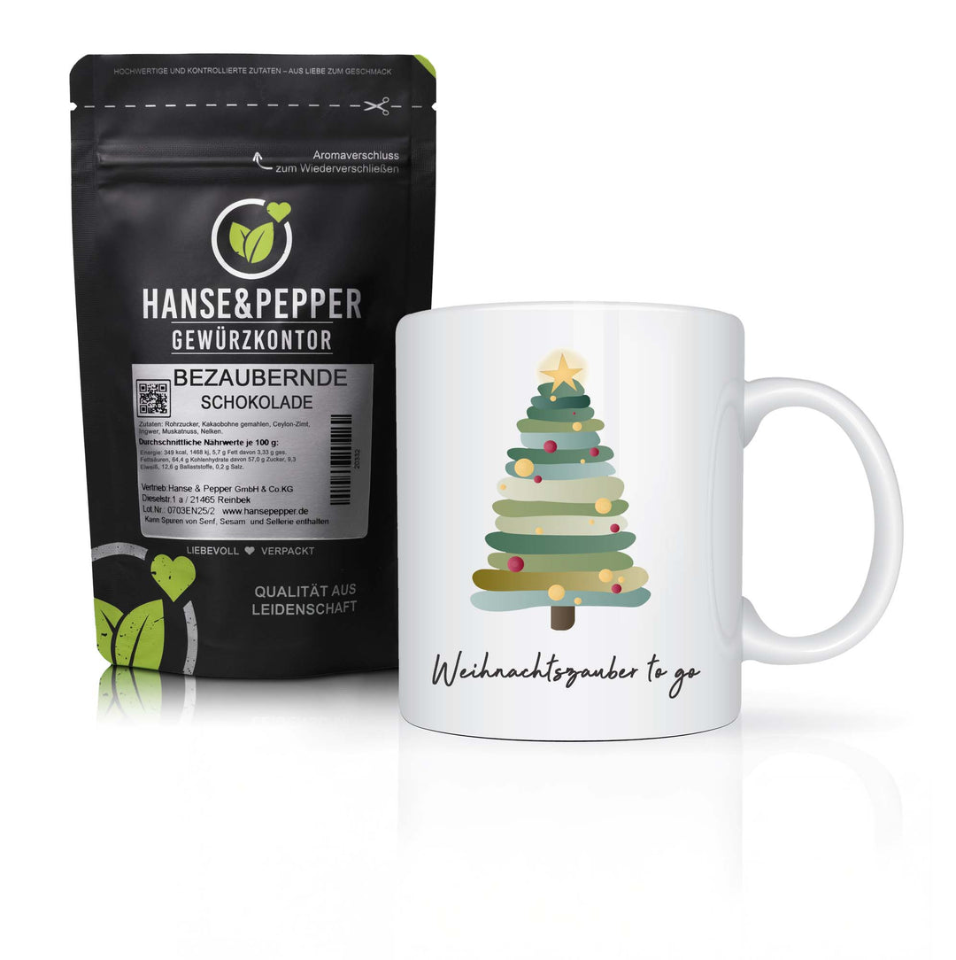 Bezaubernde Schokolade & Weihnachtsbaum Tasse – Das perfekte Festtagsgeschenk