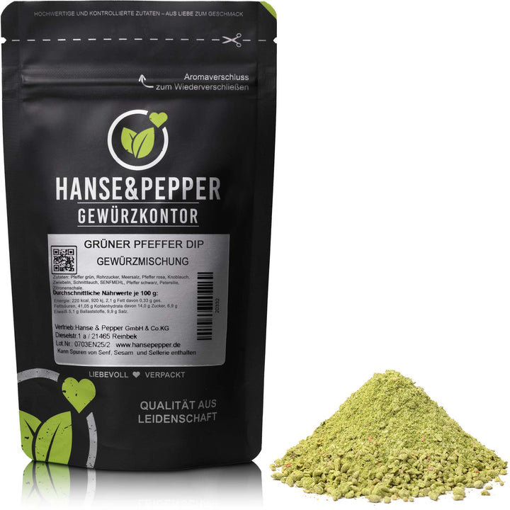 Produkttüte mit Grüner Pfeffer Dip Gewürz