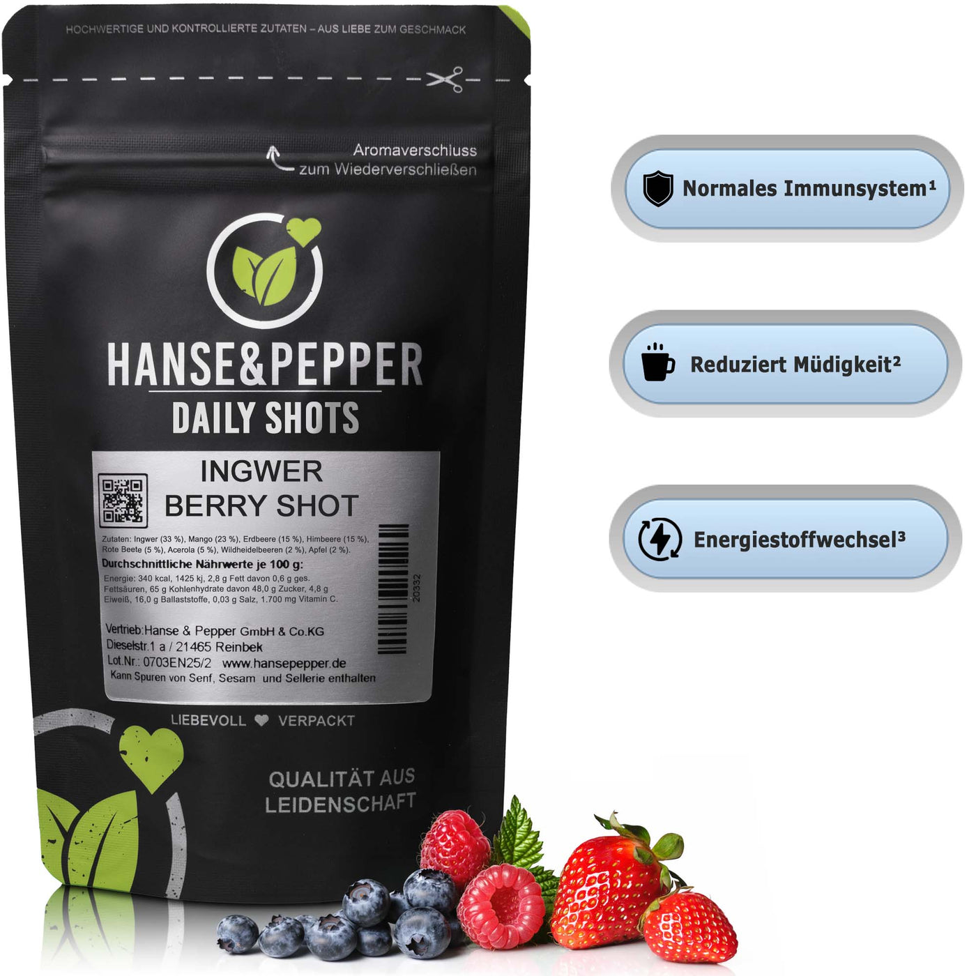 Ingwer Berry Shot Pulver