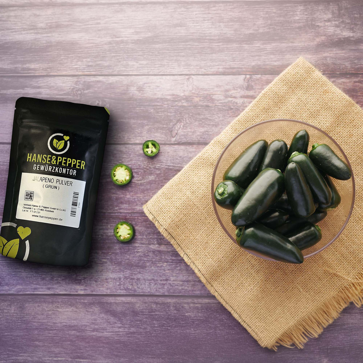Jalapeno grün gemahlen
