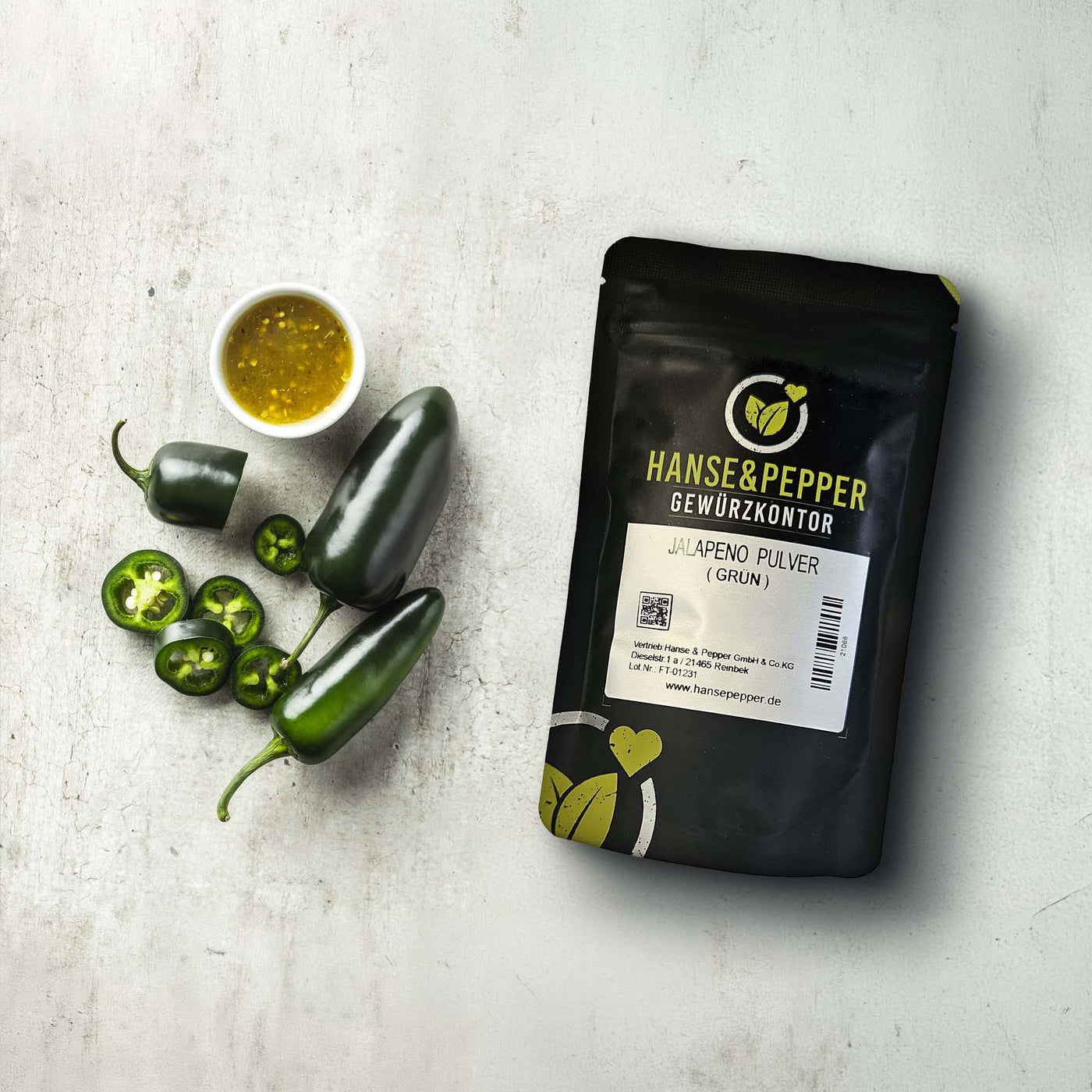 Jalapeno grün gemahlen