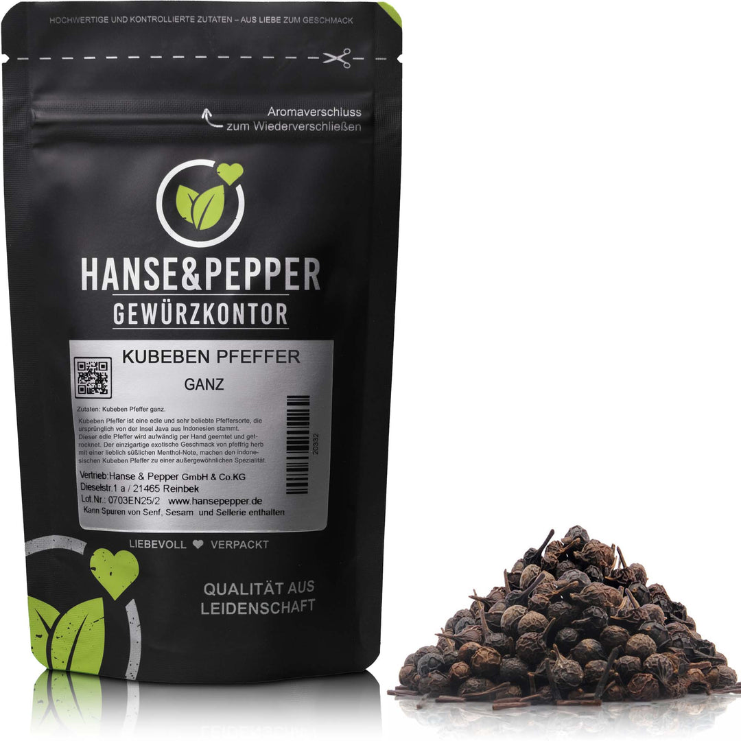 Produkttüte mit ganzem Kubeben-Pfeffer