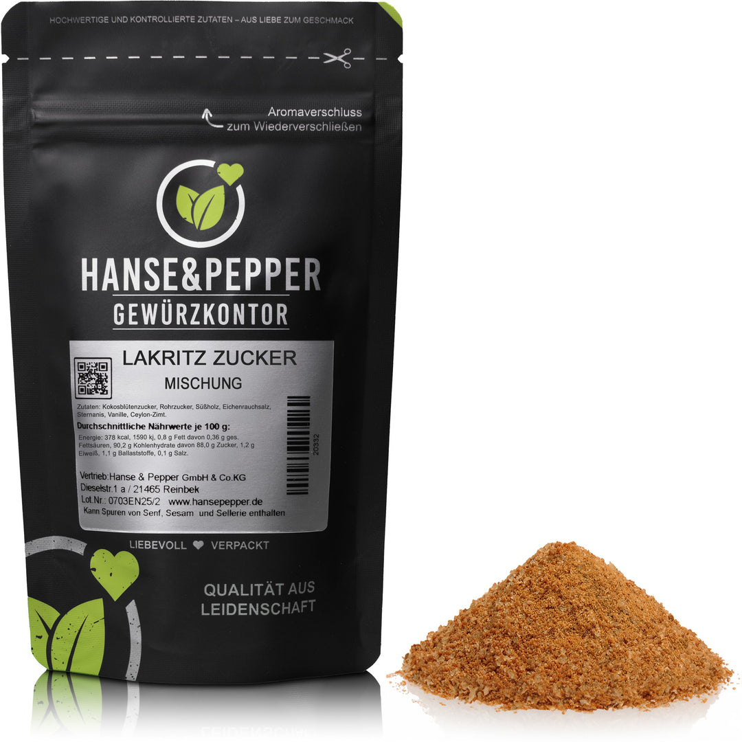 Produkttüte mit Lakritz Zucker Mischung 